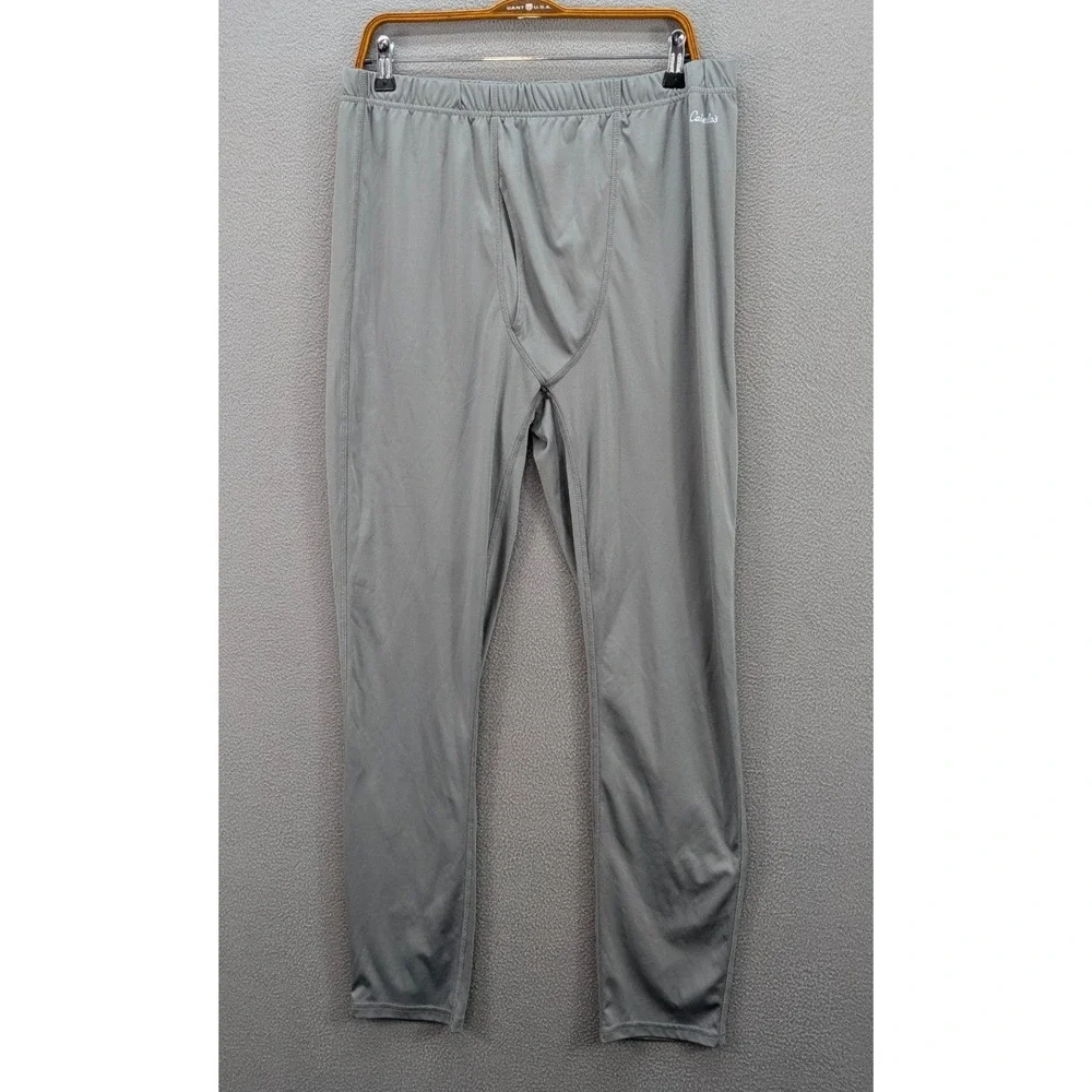 Cabela's Long Base Layer Thermal Pants Men's Large Tall Gray Outdoor Lightweight